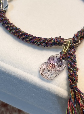 天然7A+超级七烟花超七狐狸水晶手链超7重手工编绳手链珠宝女