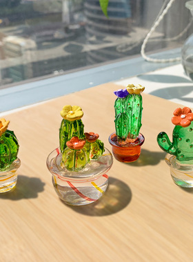 树脂小摆件仿真多肉仙人掌豆芽植物盆栽办公室玻璃汽车装饰摆件