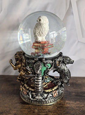 哈利波特火车头哈利水晶球摆件城堡水晶球摆件猫头鹰水晶球生日
