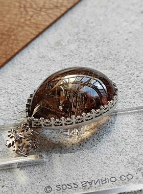 原创设计925银饰镶嵌原矿水晶精品云母钛项链吊坠一物一图