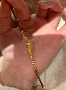 新中式古法沙金锦鲤手链