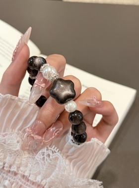 原创设计天然银曜石贝珠手串气质轻奢高级感简约百搭情侣款手链女