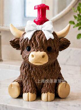 跨境新品Highland Cow Shaped Soap Dish创意地牛造型洗手液架