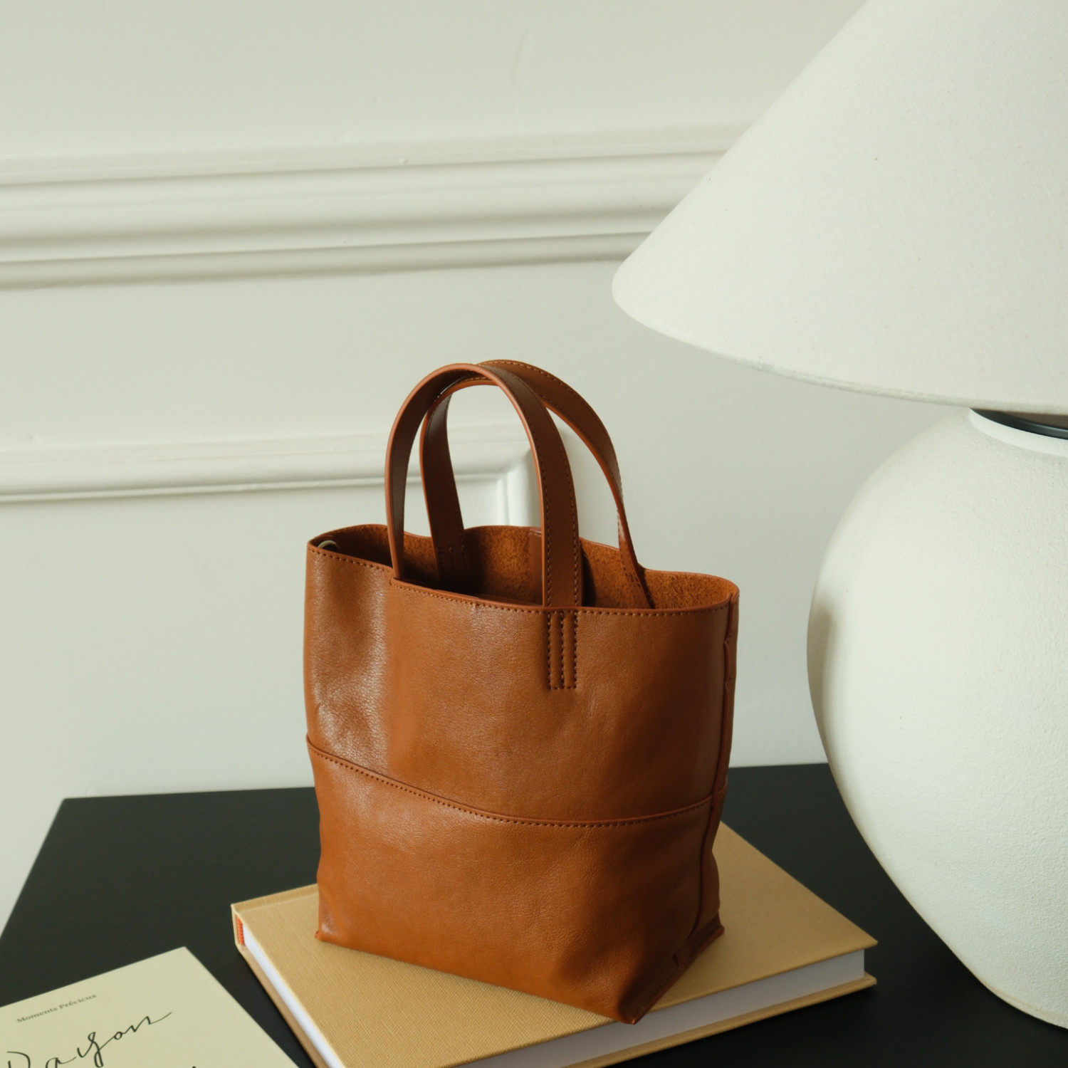 【EZRO】一作 高级植鞣牛皮真皮简约手提托特水桶包斜挎百搭女包,淘宝优惠券,粉丝福利购,淘宝优惠卷