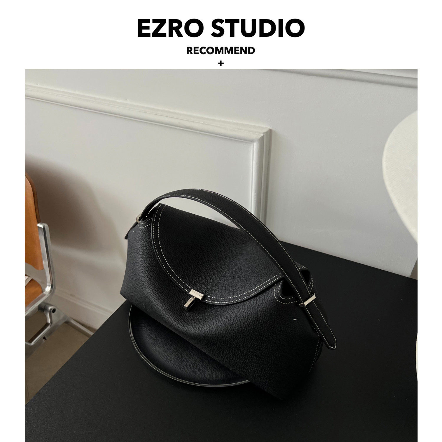 【EZRO】高级手工真皮牛皮简约风格新款通勤女包枕头包波士顿包,淘宝优惠券,粉丝福利购,淘宝优惠卷