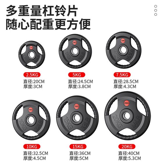 Barbell plates, household weight plates, rubber-coated hand-grabbed dumbbell plates