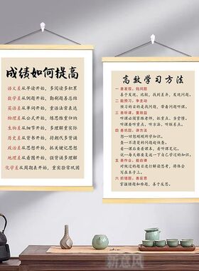 学习方法好习惯书法字画书房教室激励学生装饰画初中高中励志挂轴