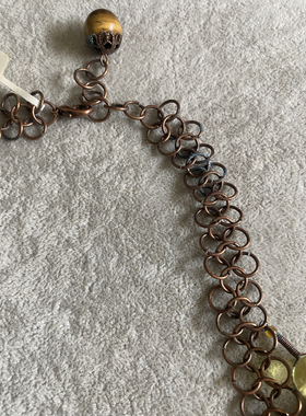 青岛饰品虎眼石紫晶木头组合毛皮布流苏氧化项链no退no换 5.41