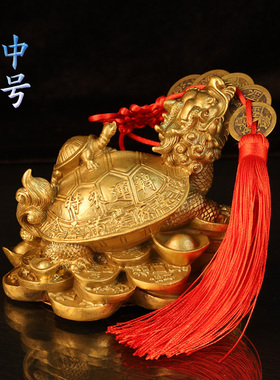 铜龙龟摆件纯铜八卦母子龟办公室家居客厅装饰