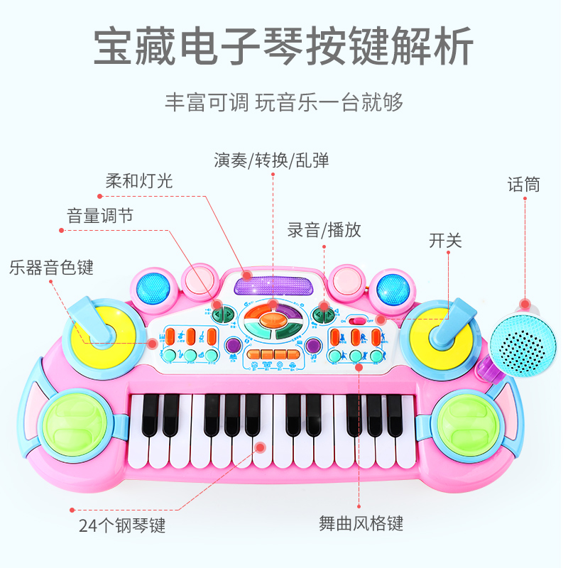 初学者可弹奏钢琴3-6岁电子琴玩具 益米母婴电子琴玩具/儿童电子琴