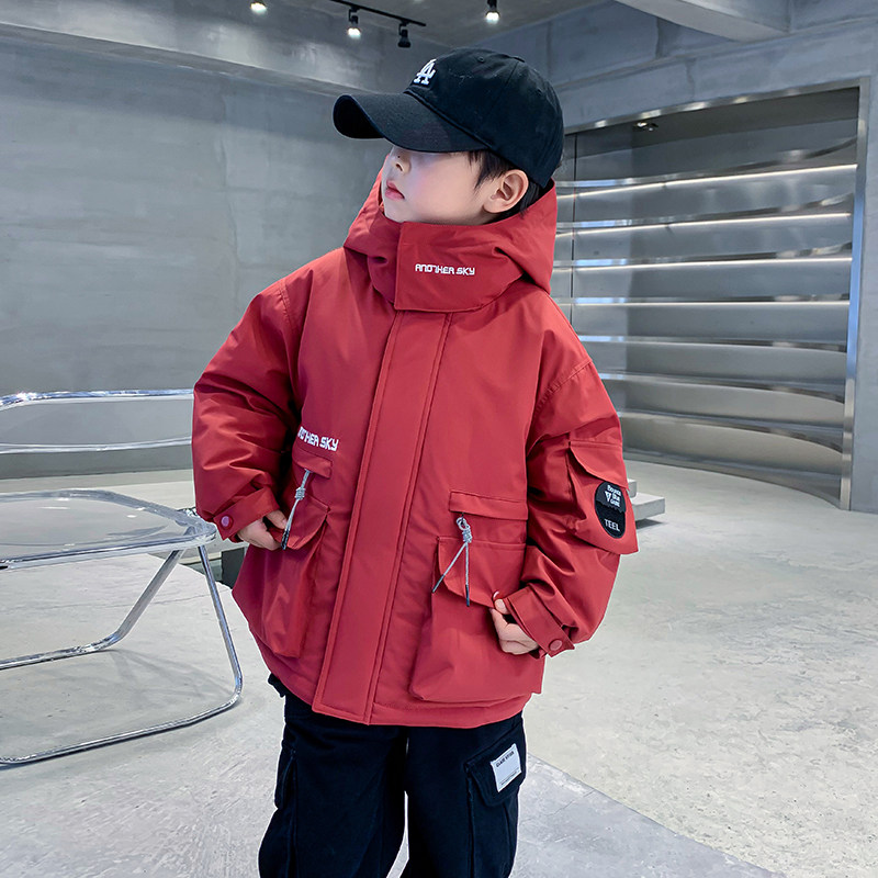 2025新款冬季男童羽绒服儿童高充绒量防寒服男款红色大童男孩外套,淘宝优惠券,粉丝福利购,淘宝优惠卷