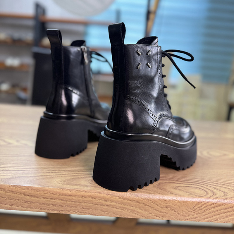 英伦风马丁靴女2025秋冬新款真皮短靴女松糕厚底圆头加绒欧货女靴,淘宝优惠券,粉丝福利购,淘宝优惠卷