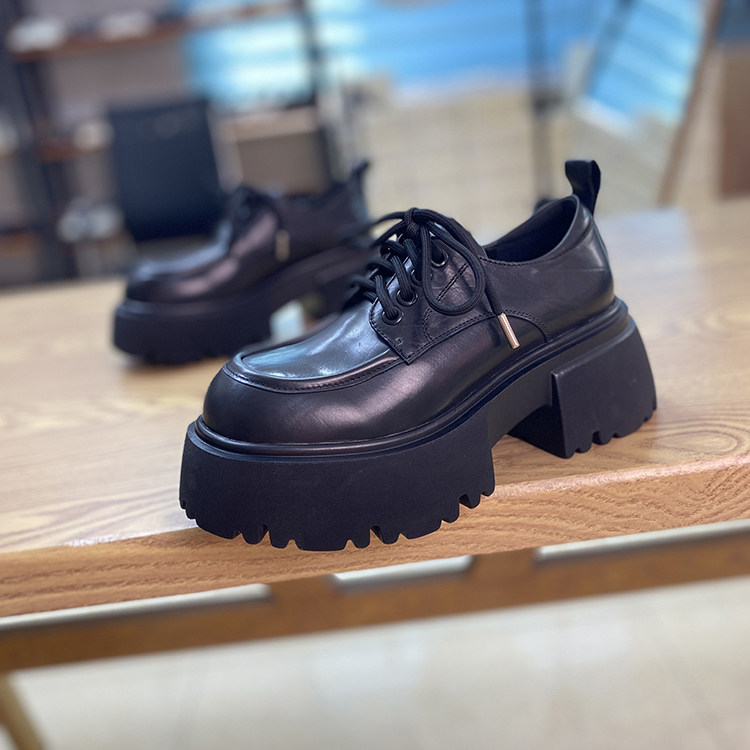 小皮鞋女胎牛皮2026年春季新款真皮单鞋女松糕厚底绑带欧货乐福鞋,淘宝优惠券,粉丝福利购,淘宝优惠卷