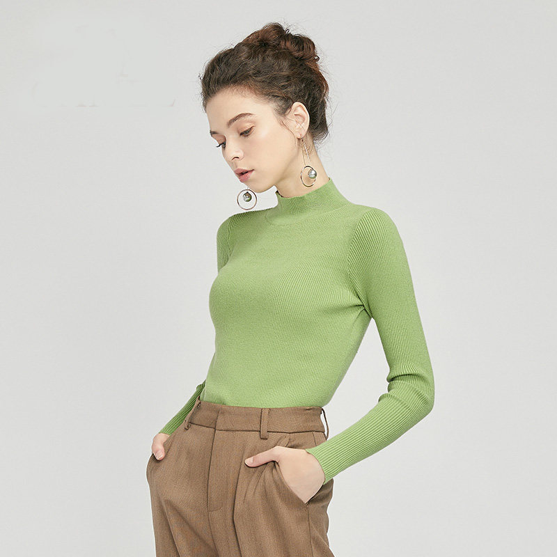 骆驼2020秋季新款半高领打底针织衫 cameljeans毛针织衫