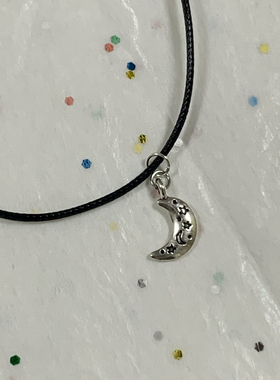 月亮｜原创小众ins个性酷百搭日常星星月亮合金吊坠钛钢项链