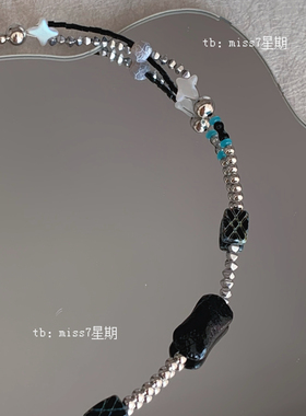 时光缝隙｜原创小众设计高级ins简约复古捷克珠天然石串珠项链
