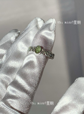 一切皆成｜小众设计新中式日常简约精致小清晰碧玺天然石镀银戒指