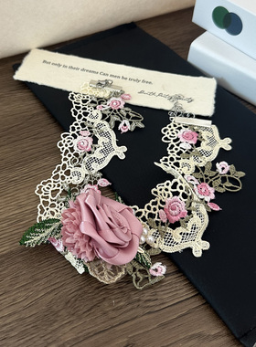 欧美夸张不规则花朵吊坠项链