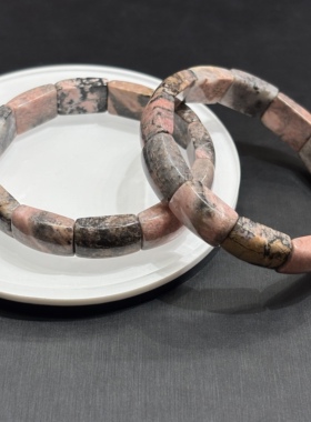 天然粉蔷薇石手牌手排表带diy原创diy水晶礼物女生文玩外贸首饰