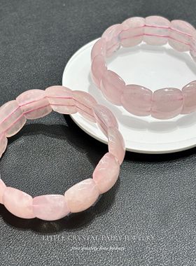 天然粉晶指甲手牌手链可diy原创水晶项链材料串珠外贸女生首饰