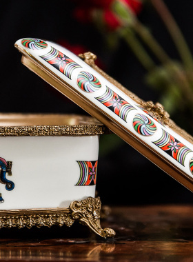 双美大象纹奢华欧式风三件套托盘