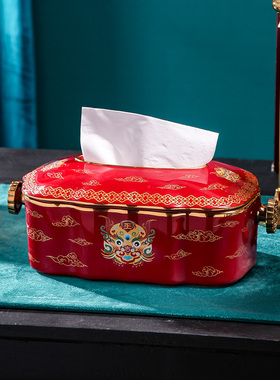 新中式双美家居陶瓷配铜客厅摆件