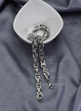 男士钛钢霸气手链粗链不掉色