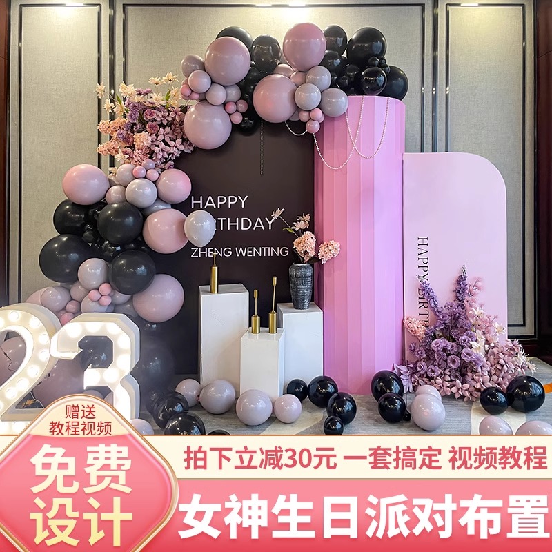 过生日十八装饰场景布置背景墙网红简约kt板定制二十30岁男女派对 - 图2