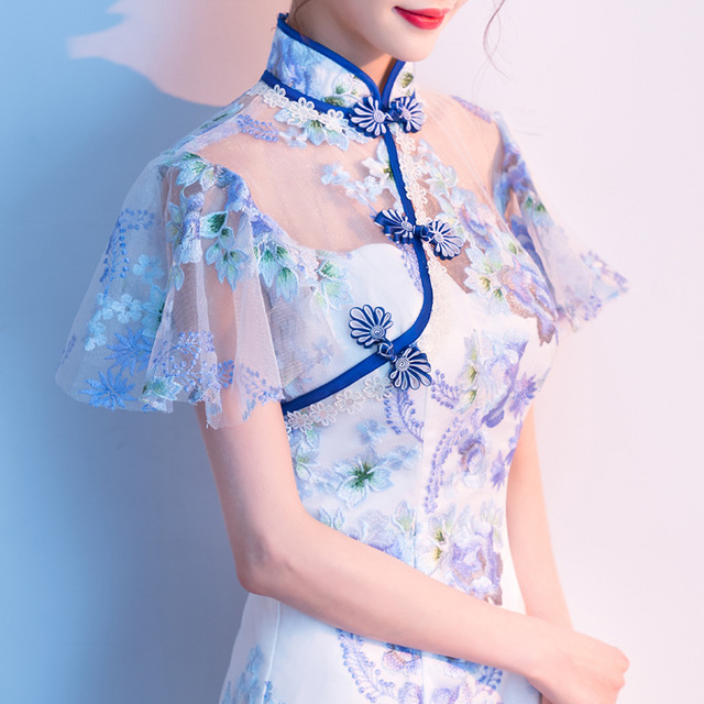 少女旗袍式连衣裙2024新款夏女短款现代时尚新式年轻款改良中国风-图3
