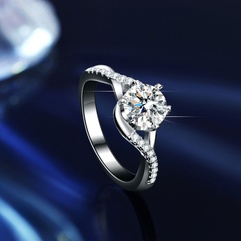  钻石戒指定制女手工定制钻戒正品婚戒裸钻一克拉进口天然钻石结婚