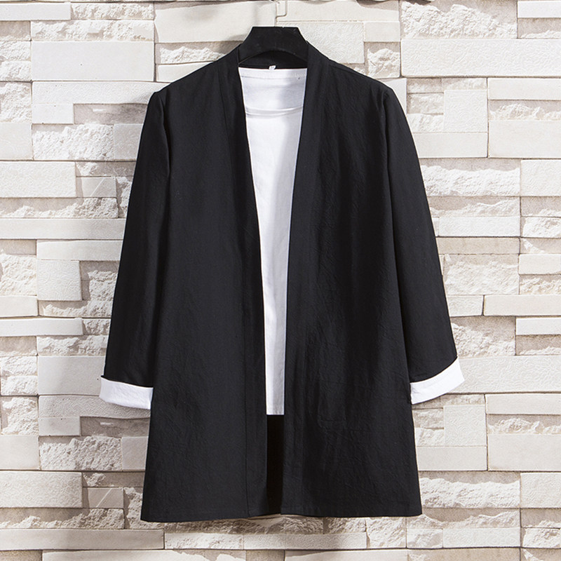 秋季对襟道袍改良汉服披风中国风棉麻茶艺禅服男复古风衣开衫外套,淘宝优惠券,粉丝福利购,淘宝优惠卷