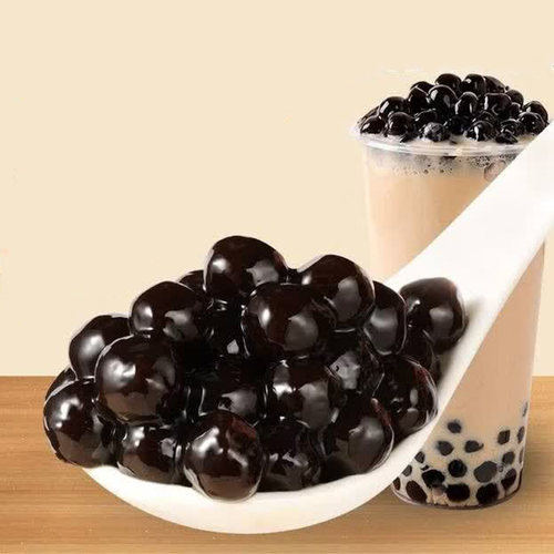 康雅酷 免煮黑糖味珍珠粉圆500g*3袋 脏脏奶茶甜品糖水小料黑珍珠 - 图0