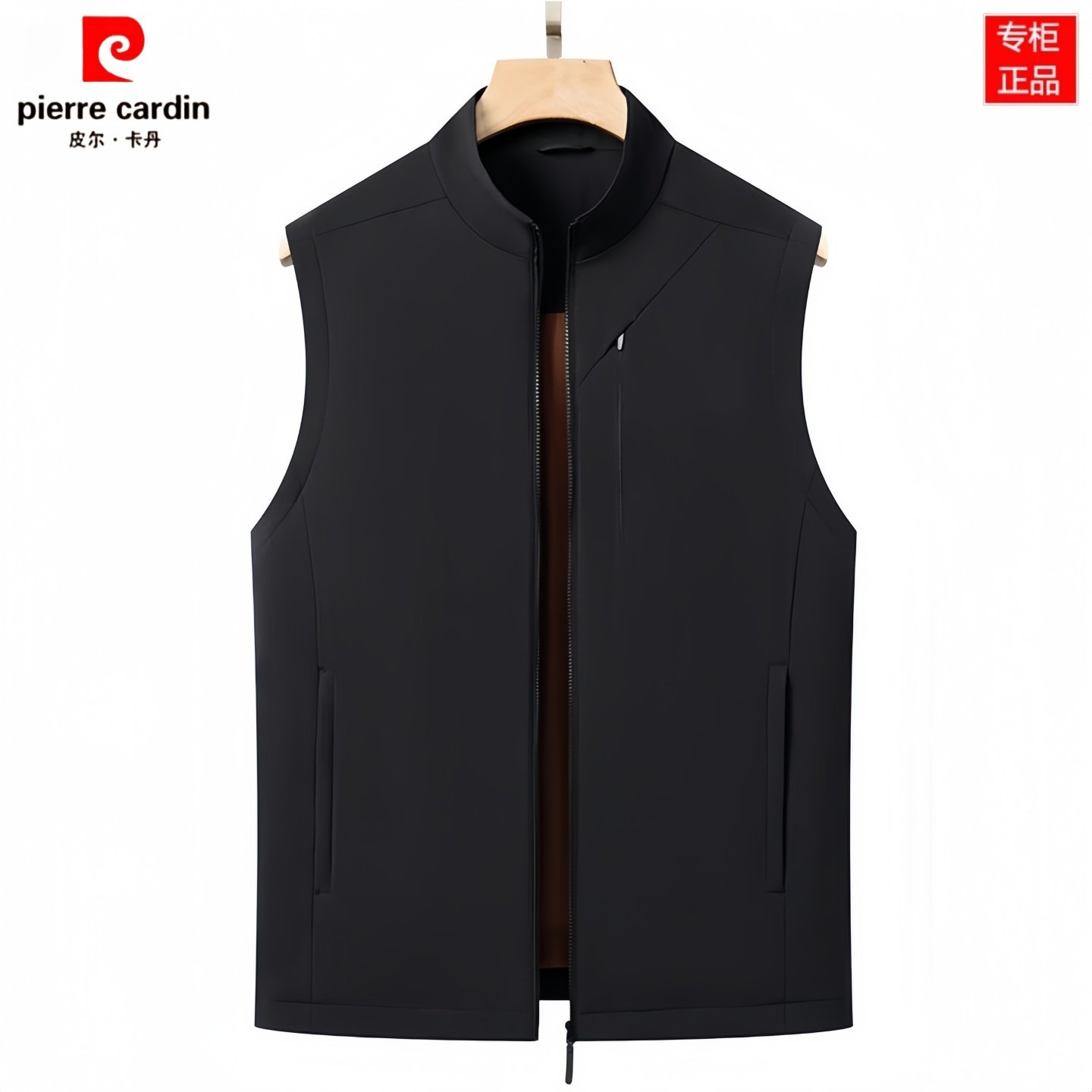 2025秋冬新款男士马甲皮尔卡丹桑蚕丝保暖坎肩中年爸爸无袖外套 - 图3
