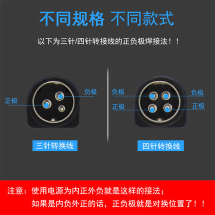 海康威视DVRNVR硬盘录像机12V2A3A5A电源适配器圆孔口4针芯转接线-图0