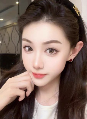 高端红色四叶草耳钉女纯银针气质轻奢高级感耳环2026新款爆款耳饰