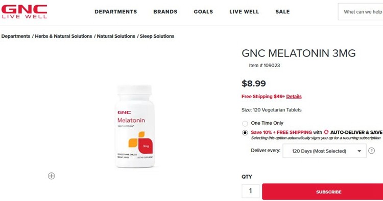 27年7月美国健安喜GNC褪黑素3mg120片melatonin松果体素美乐通宁,淘宝优惠券,粉丝福利购,淘宝优惠卷