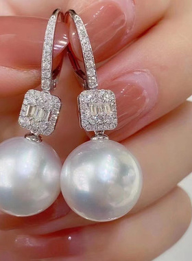 diy珍珠配件s925纯银锆石款耳扣