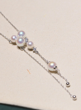 DIY配件S925纯银优雅飘逸珍珠吊
