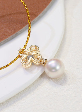 DIY配件S925纯银精美蓝钻珍珠吊