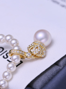 DIY配件S925纯银珍珠吊坠扣头空