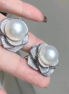 DIY珍珠戒指华丽玫瑰花精工12-13