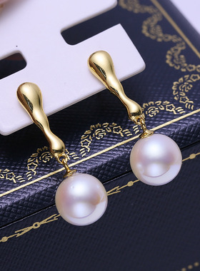 DIY配件S925纯银珍珠耳环空托配