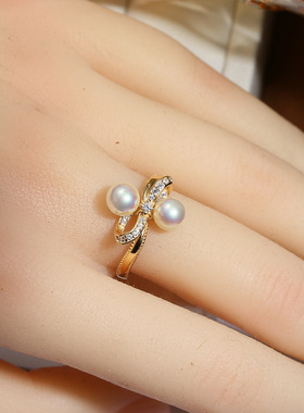 DIY珍珠配件戒指空托配饰