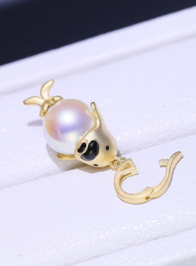 DIY配件S925纯银可爱海狮吊坠扣