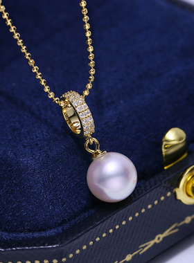 DIY配件S925纯银珍珠吊坠空托配