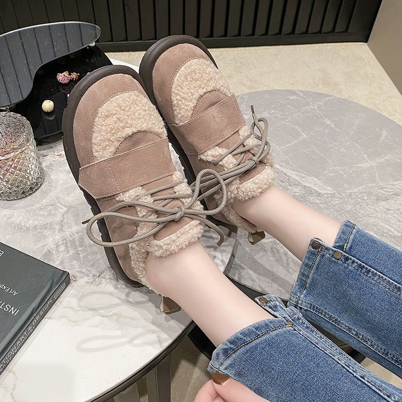 豆豆鞋女加绒2023年冬季毛毛鞋保暖厚底大码棉鞋东北外穿雪地靴子,淘宝优惠券,粉丝福利购,淘宝优惠卷