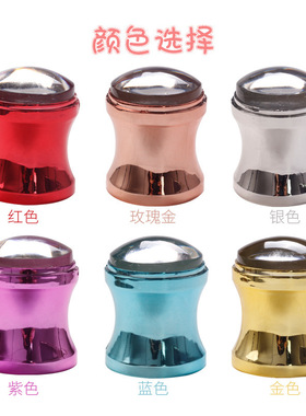 新品美甲硅胶印章 电镀大号全透明印头3.8cm带盖DIy印花工具