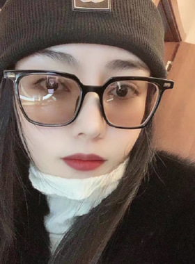 透蓝色墨镜女夏圆脸男小红书方框