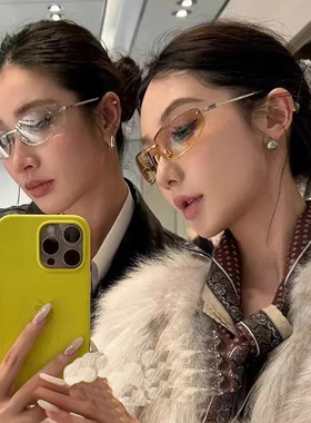 y2k千禧风墨镜女款2025新款复古弧形防紫外线UV400遮阳太阳镜男潮