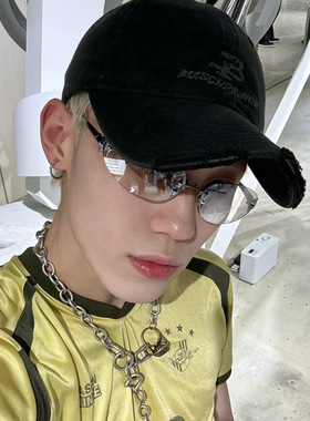 y2k千禧风无框墨镜女潮ins网红时尚欧美个性防紫外线太阳镜男遮阳